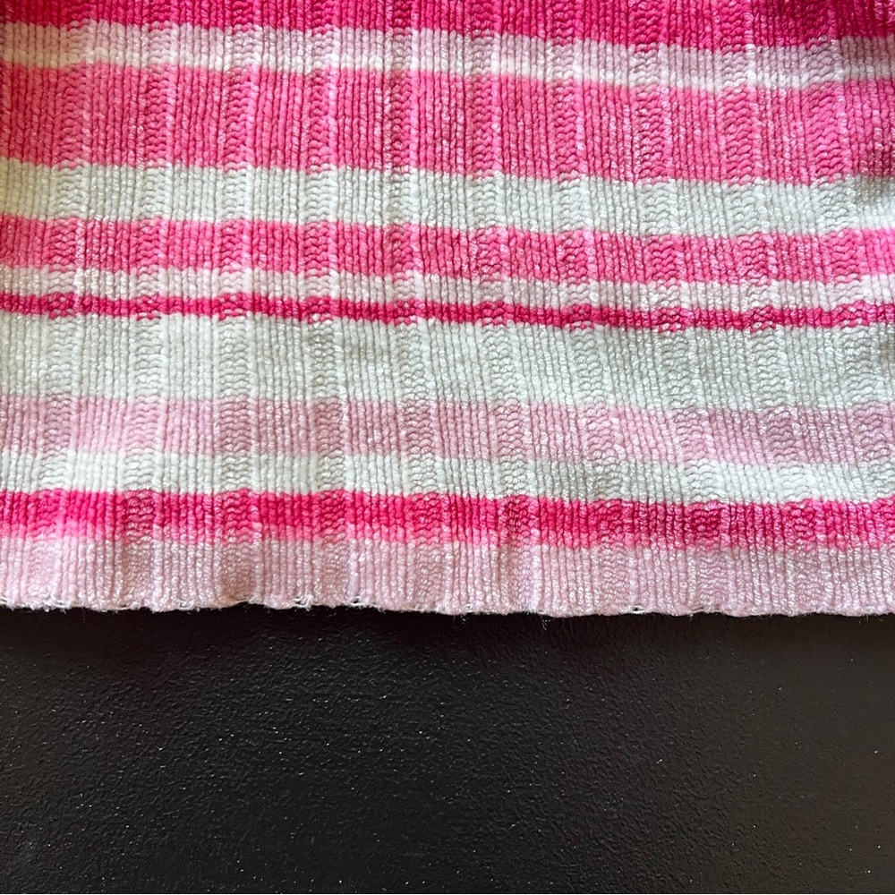 Vintage Y2K Covington Chenille Sweater Pink White Striped Mock Neck Knit 3T - Picture 8 of 14